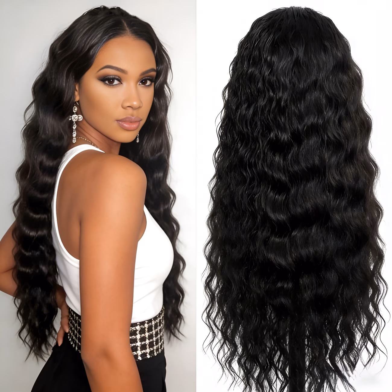 Natural-Looking Deep Wave Wig 