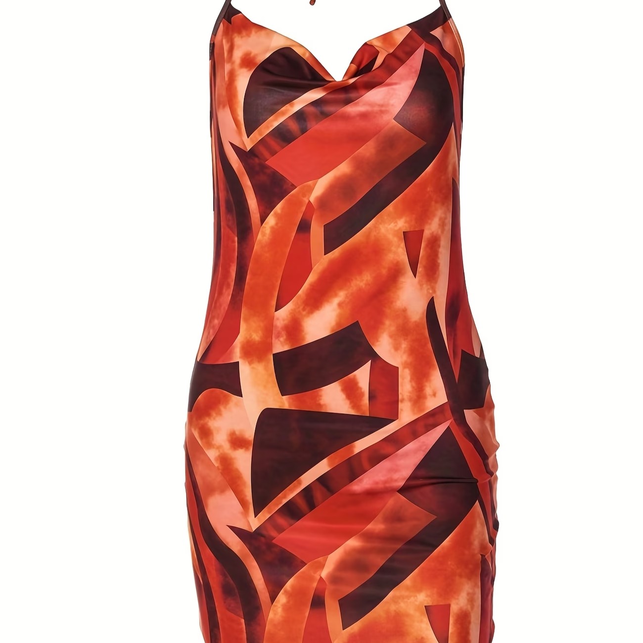 Women'S Printed Camisole Dress with a Short Skirt 6