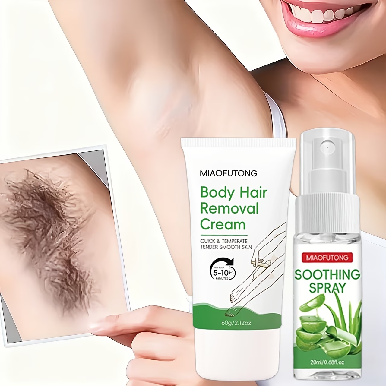 2pcs Hair Removal Spray Set 7