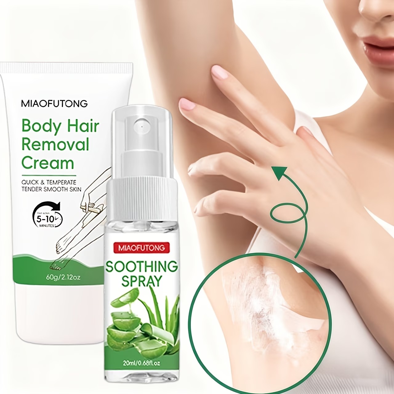2pcs Hair Removal Spray Set 8