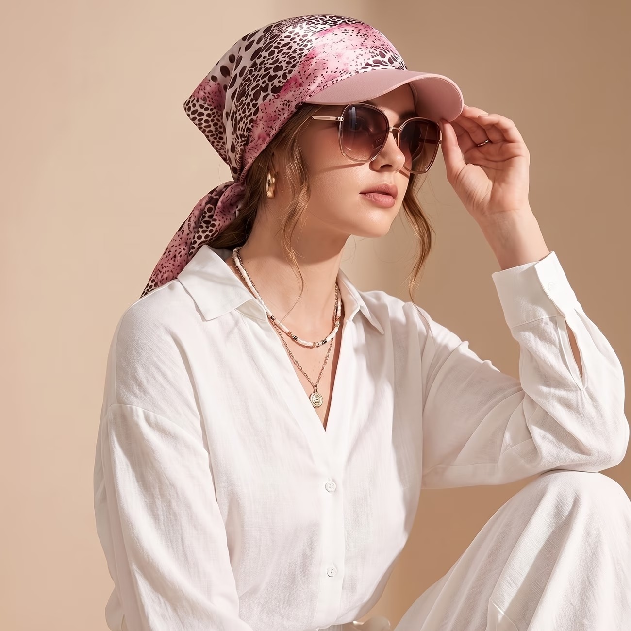 Women's Headscarf Hat with Self-Tie Brim, Scarf Hat for Beach Vacations, Hat, Chemotherapy Cap