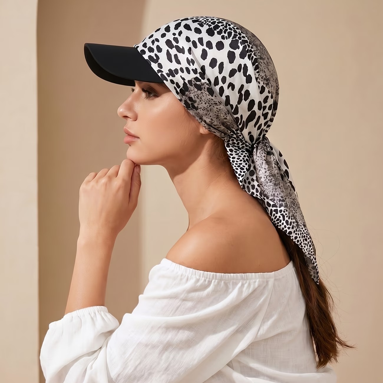 Women's Headscarf Hat with Self-Tie Brim, Scarf Hat for Beach Vacations, Hat, Chemotherapy Cap 3