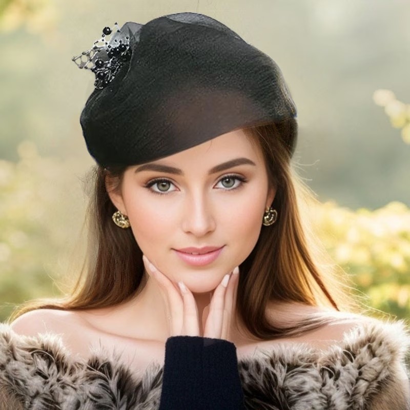 1pc Elegant Fashion Women Half Cap Headband 5