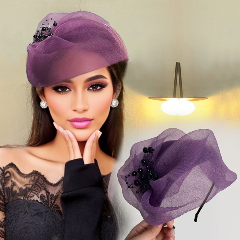 1pc Elegant Fashion Women Half Cap Headband 7