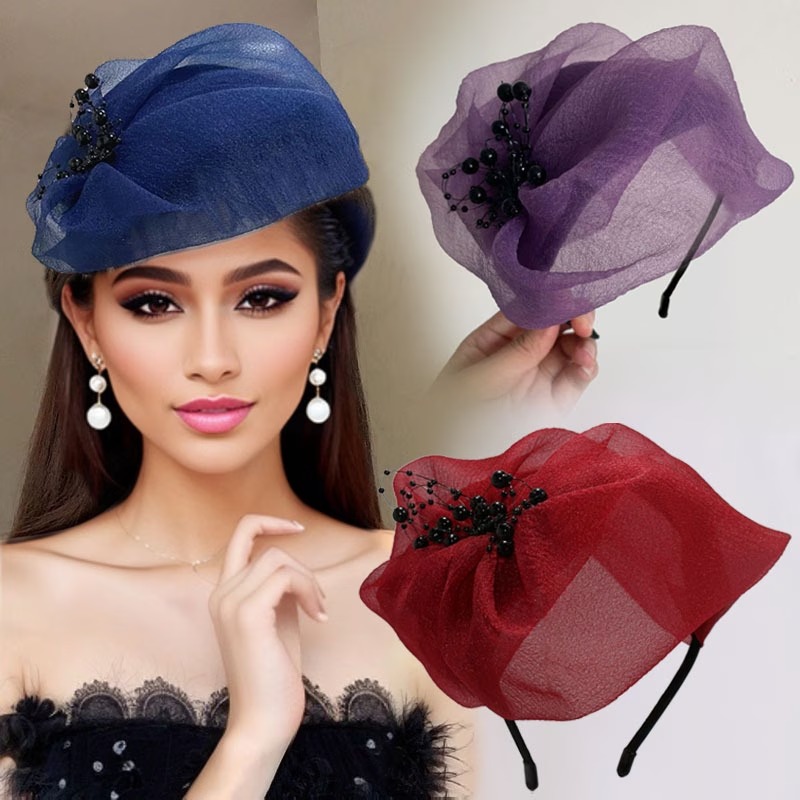 1pc Elegant Fashion Women Half Cap Headband 10