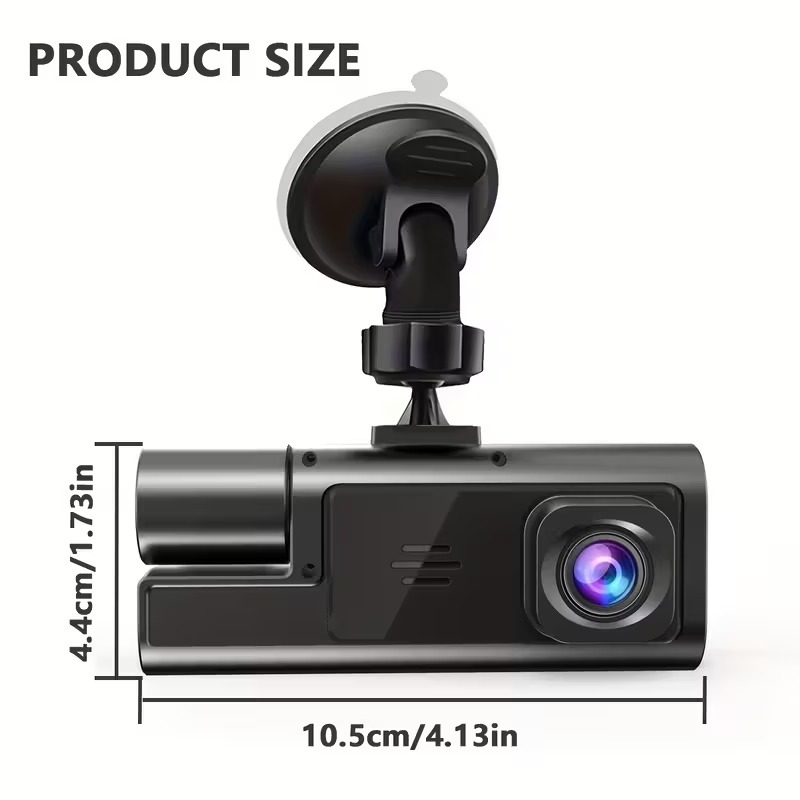 Dash Cam Front And Inside, Front Camera 1080P And Inside Camera 720P Recording Car DVR Cam with 170° Wide Angle 3