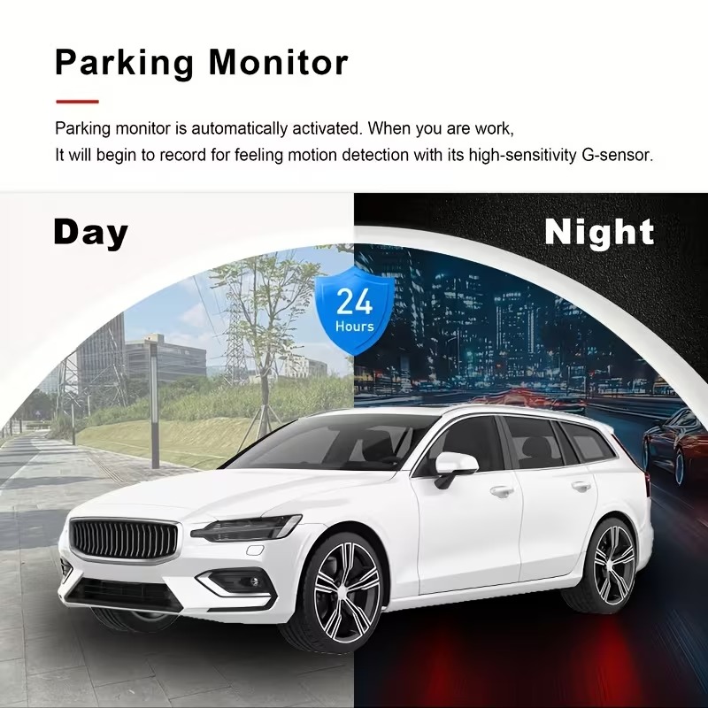 Dash Cam Front And Inside, Front Camera 1080P And Inside Camera 720P Recording Car DVR Cam with 170° Wide Angle 4