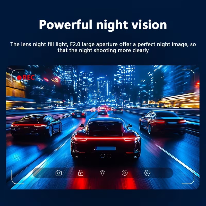 Dash Cam Front And Inside, Front Camera 1080P And Inside Camera 720P Recording Car DVR Cam with 170° Wide Angle 7