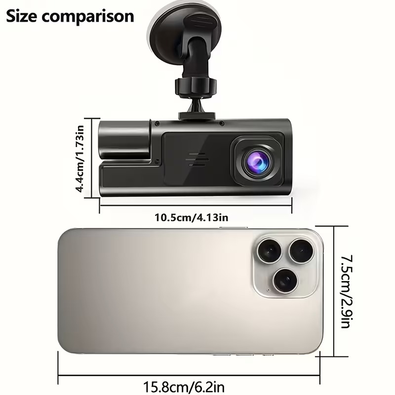 Dash Cam Front And Inside, Front Camera 1080P And Inside Camera 720P Recording Car DVR Cam with 170° Wide Angle 10