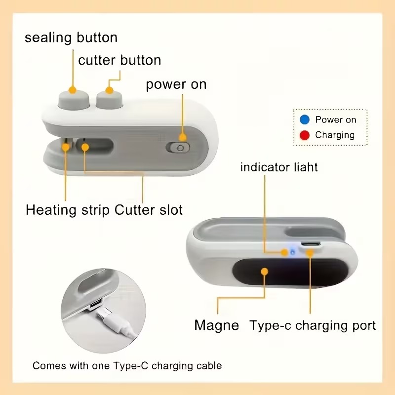 USB Rechargeable Food Bag Sealer 6